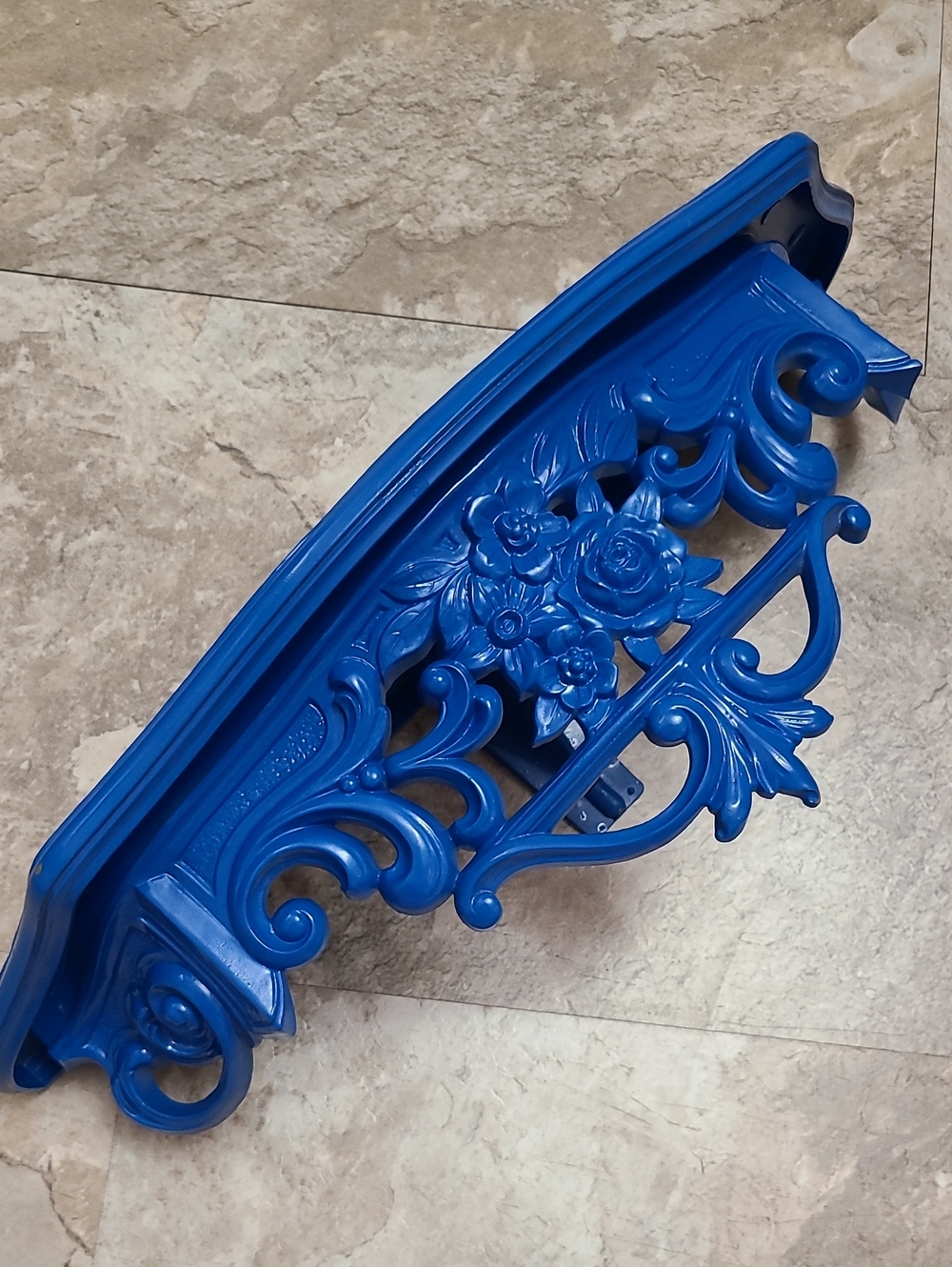 Vintage 1969 Dart Industries Wall Shelf 3025 Blue Floral Rococo Baroque Ornate